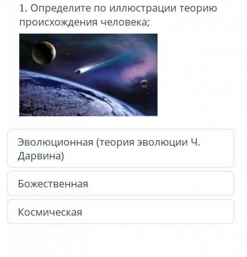 Определите теорию происхождения человека​