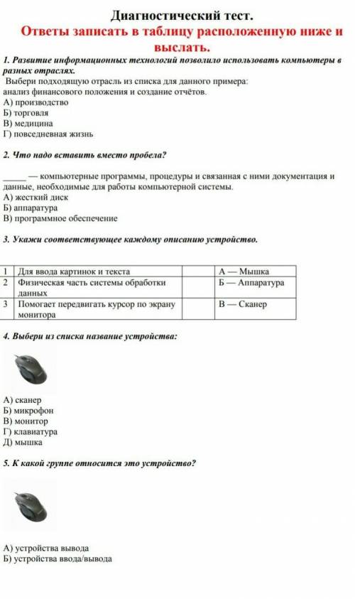 Выберите правильный вариант например: 1-А...и т.д А это например​