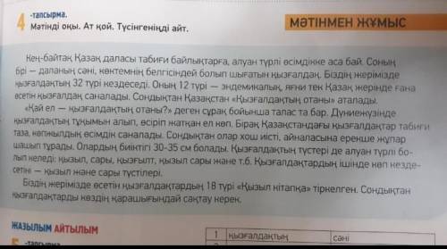 Мәтінді оқы. Ат қой. Түсінгеніңді айт./ Прочитай текст. Озаглавь его. Расскажи что понял. /Аудио мәт