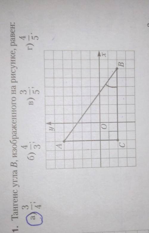 Чему равен тангенс угла B,напишите подробное описание.