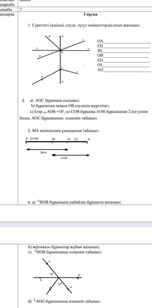 Суреттеги кесинди, тузу, сауле элементтеринин атын жаз​