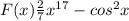 F(x)\frac{2}{7} x^{17}-cos^{2}x