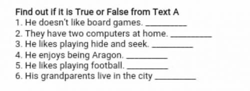 Find out if it is True or False from Text A