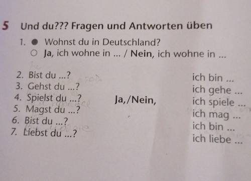 Und du? Fragen und Antworten üben 1. Wohnst du in Deutschland?​