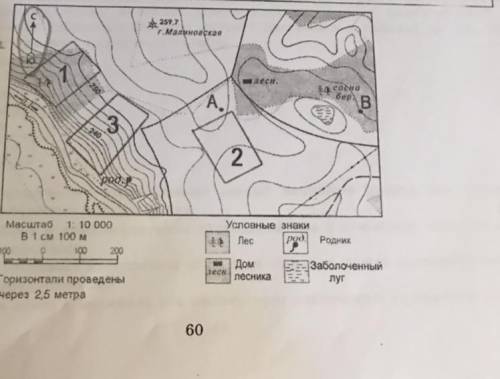 Определите по карте расстояние на местности по прямой от точки В до дома лесника. Измерение проводит