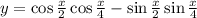 y = \cos \frac{x}{2} \cos \frac{x}{4} - \sin \frac{x}{2} \sin \frac{x}{4}