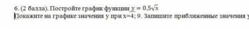 Постройте на графике значение функций у=0,5√х​