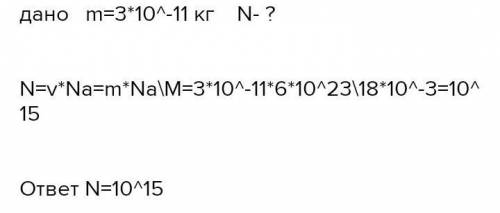 Суунун тамчысынын массасы 3•10-¹¹г.Мында канча молекула бар​