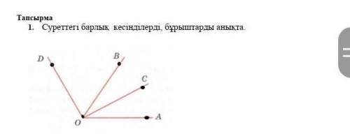 Тапсырма1. Суреттегі барлық кесінділерді, бұрыштарды анықта ​