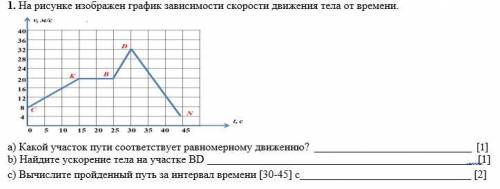 На рисунке изображен график зависимости скорости движения тела от времени.