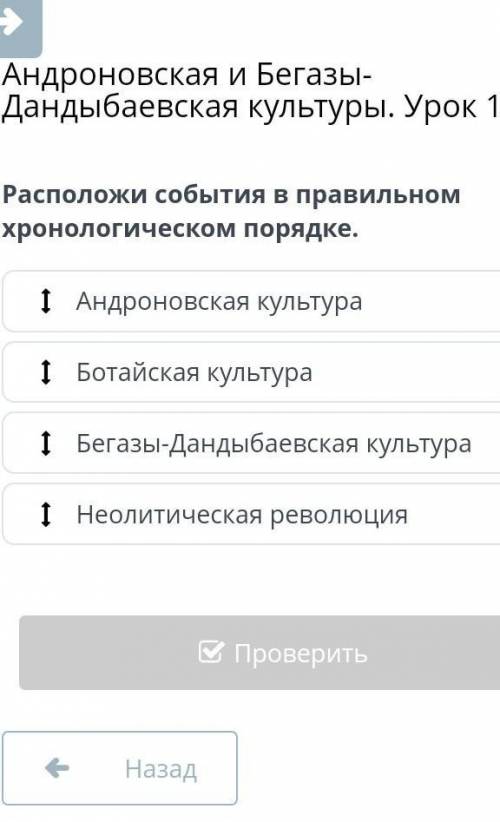 Расположи события в правильном хронологическом порядке.​