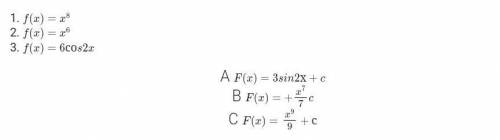 Каждой функции поставьте в соответствие ее первообразную​