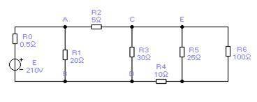 Доброго времени суток! Задачка: В цепи со смешанным соединением сопротивлений (рисунок 5) Е=210 В, R