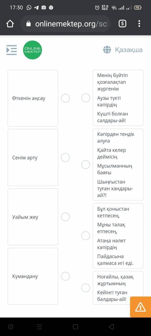 Толғаудағы кейіпкер/ақын/толғаныс жасаған іс әрекеттін сәйкестендір.