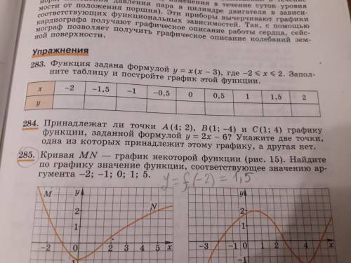 в 284 номере нужно сделать таблицу функций