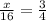 \frac{x}{16} = \frac{3}{4}