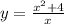 y = \frac{x { }^{2} + 4 }{x }