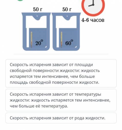 Выбери утверждение, связанное с экспериментом на рисунке.