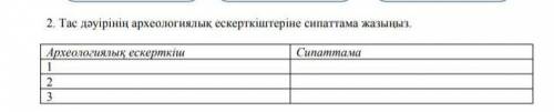 Тас дауринин археологи ескериткиштерине сипатама жазу