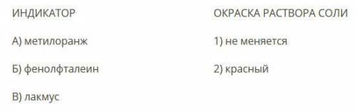 Установите соответствие между индикатором и изменением окраски раствора сульфата алюминия.