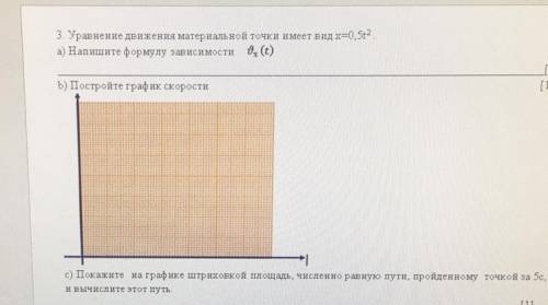 Уравнение движения материальной точки имеет вид х=0,5t^2