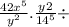 \frac{42x {}^{5} }{y {}^{2} } . \frac{y {2}^{} }{14 {}^{5} } \div