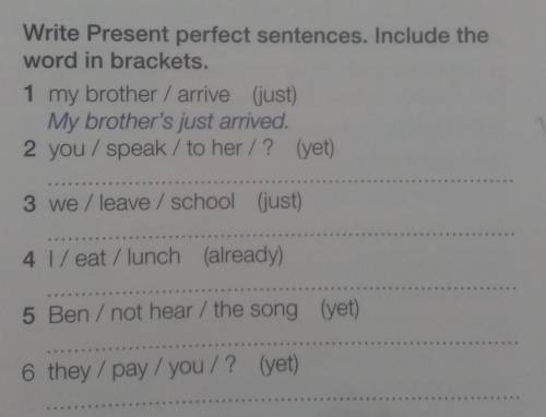 Write Present perfect sentences. Include the word in brackets.​