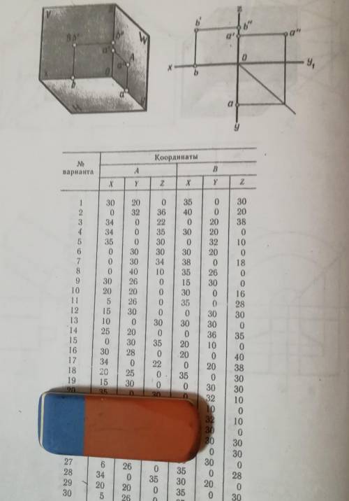 Инженерная графика, построить точки по координатам, 19 вариант ​