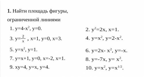 Найдите площадь фигуры ограниченной, линиями