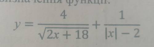 Знайдіть область визначення функції: