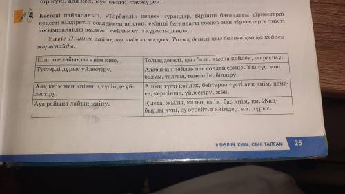 Помагите казак тили 25бет 4тапсырма