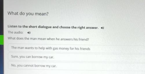 Listen to the short dialogue and choose the right answer. What does the man mean when he answers his