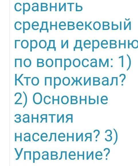 Различия между средневековым городом и деревней