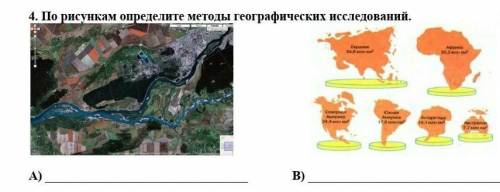 4. По рисункам определите методы географических исследований. [2]​