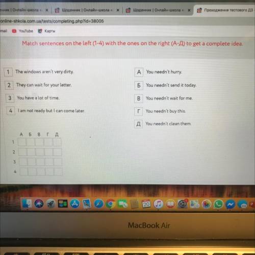 Match sentences on the left (1-4) with the ones on the right (A-A) to get a complete idea. 1 The win