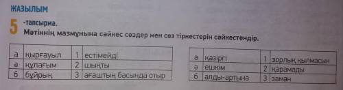 Мәтінде мазмұнына сәйкес сөз тіркестерін сәйкестенді