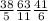 \frac{38}{5} \frac{63}{11} \frac{41}{6}