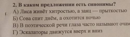 В каком предложении есть синонимы? ​