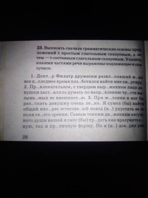 до завтра нужно Выписать сначала грамматические основы предложений с простыми глагольными сказуемым,