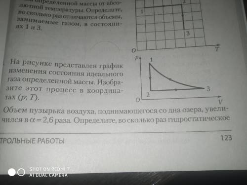 Очень На рисунке представлен график изменения состояния идеального газа определенной массы. Изобрази