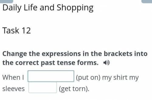 Change the expressions in the brackets into the correct past tense forms. When I (put on) my shirt m