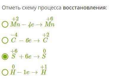 Отметь схему процесса восстановления: