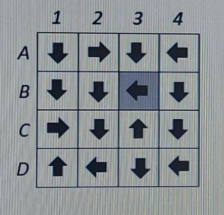 в квадрате 4 × 4 в отличном серым цветом клетки стоит фишка за одно действие фишка перемещается В со
