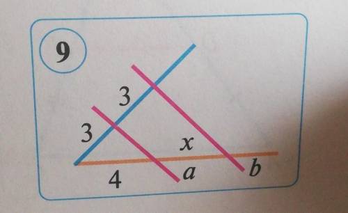 По данным рисунка 9 Найдите х, если a//b. очень