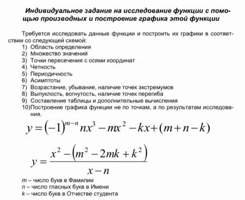 Исследовать 2 функции с построением графика Все в фото