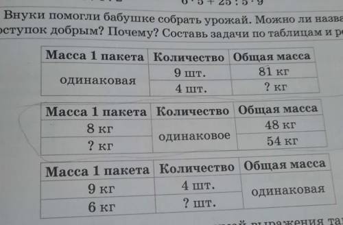 Масса 1 пакета Количество Общая масса48 кгодинаковое54 кг8 кг2 кг​