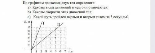 По графикам движения двух тел определите :​