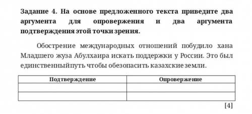 Задание 4. На основе предложенного текста приведите два аргумента для опровержения и дваргументаподт