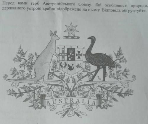 перед вами герб австралійського союзу. Які особливості природи ,державного устрою країни відображено