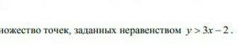 Изобразите на плоскости множечтво точек задоной уровнением у>3х=2​